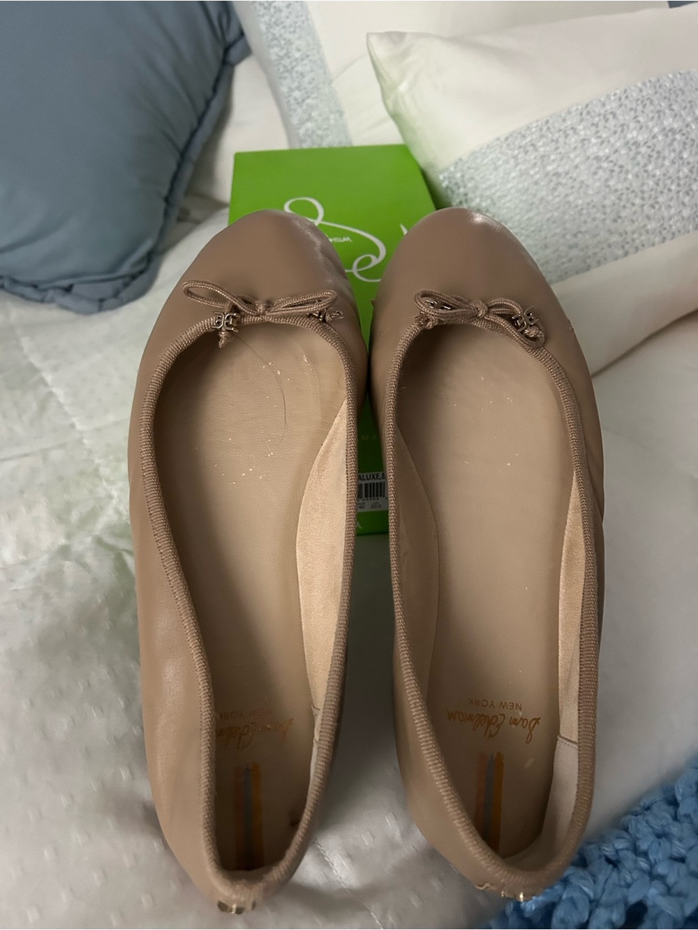 Sam Edelman Taupe Ballet Flats with Bow Trim